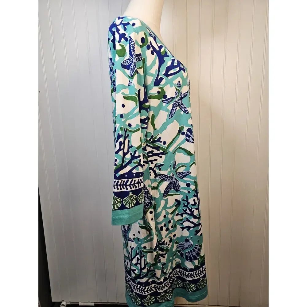 Barbara Gerwit Nautical Sea Life Dress Women's Size XL NWT Coastal Resortwear - Picture 4 of 10